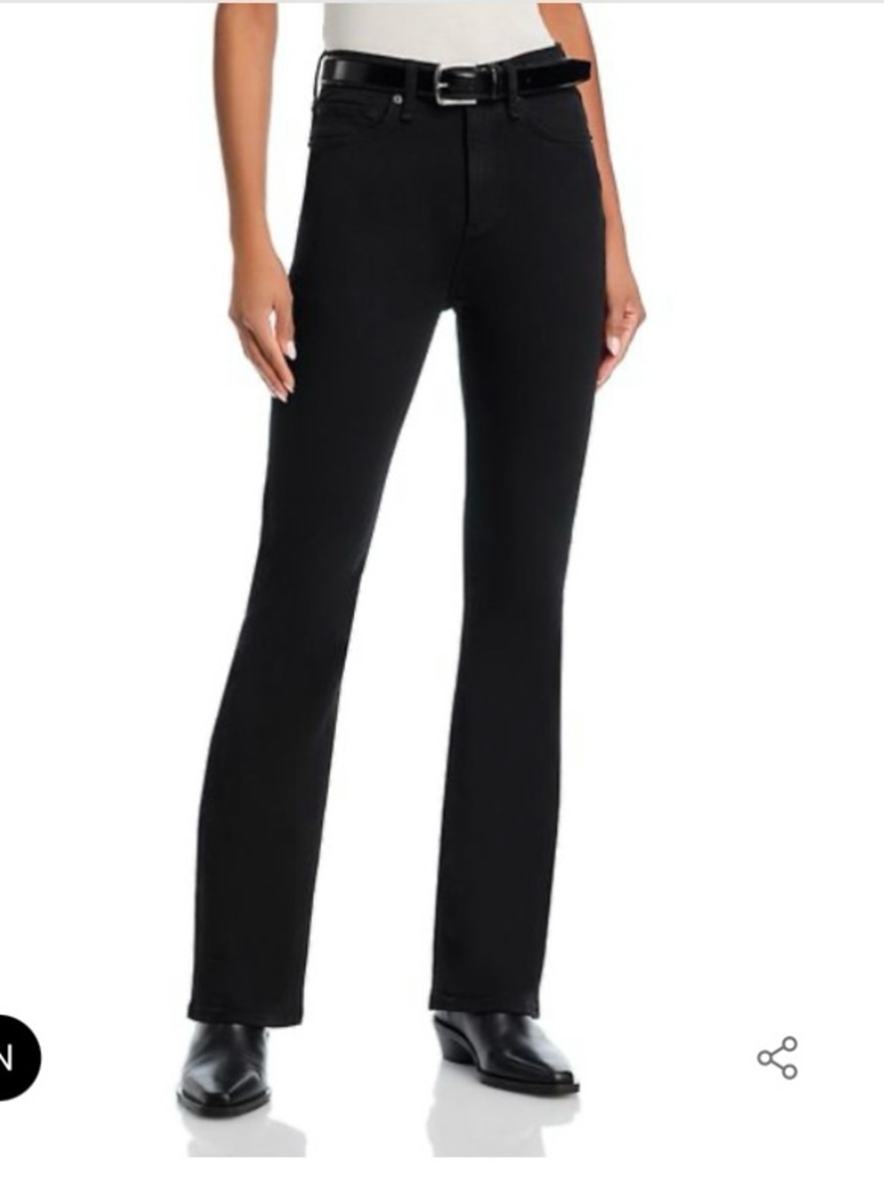 New Rag & Bone Flexi Peyton High Rise Bootcut Jeans Women’s 34x32 Black
